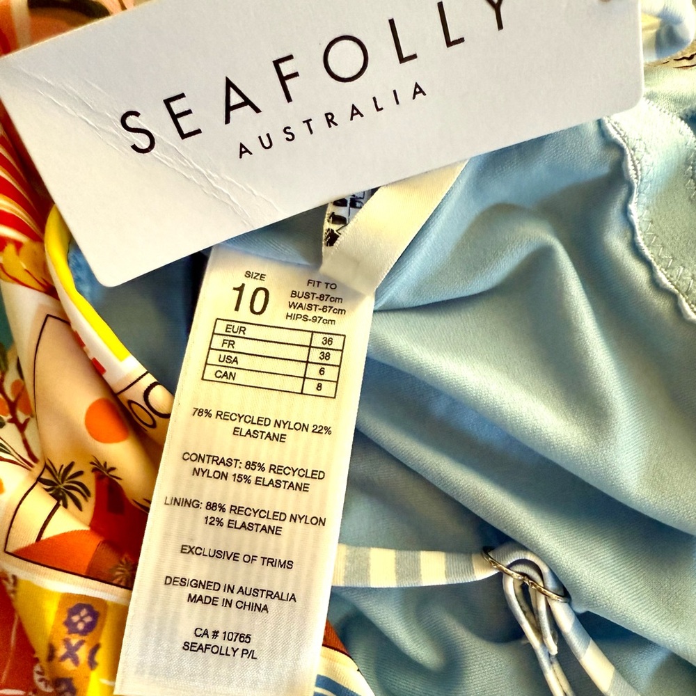 SEAFOLLY On Vacation V-Neck One Piece Bathing Suit - Picture 6 of 15